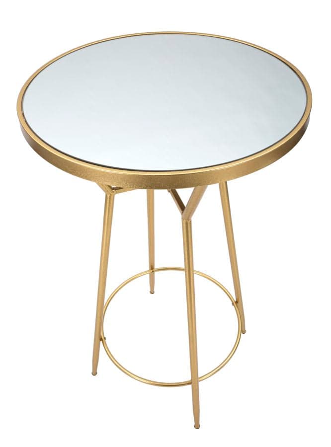 Tavolo da bar "Circle" struttura in ferro color oro e ripiano in vetro per interni in Console e tavoli da divano Decor Space - Altamura, commercioVirtuoso.it