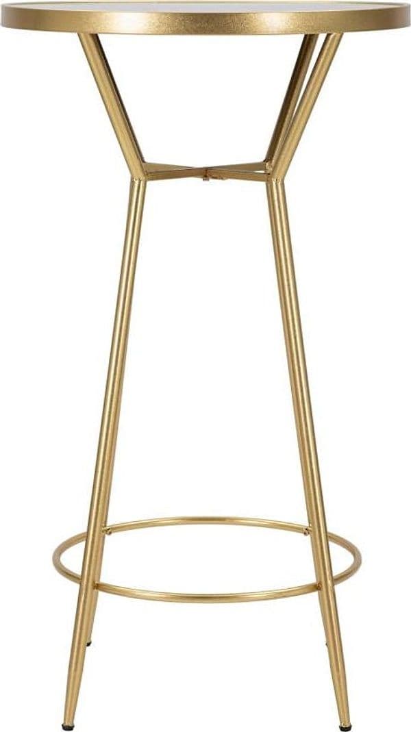 Tavolo da bar "Circle" struttura in ferro color oro e ripiano in vetro per interni in Console e tavoli da divano Decor Space - Altamura, commercioVirtuoso.it