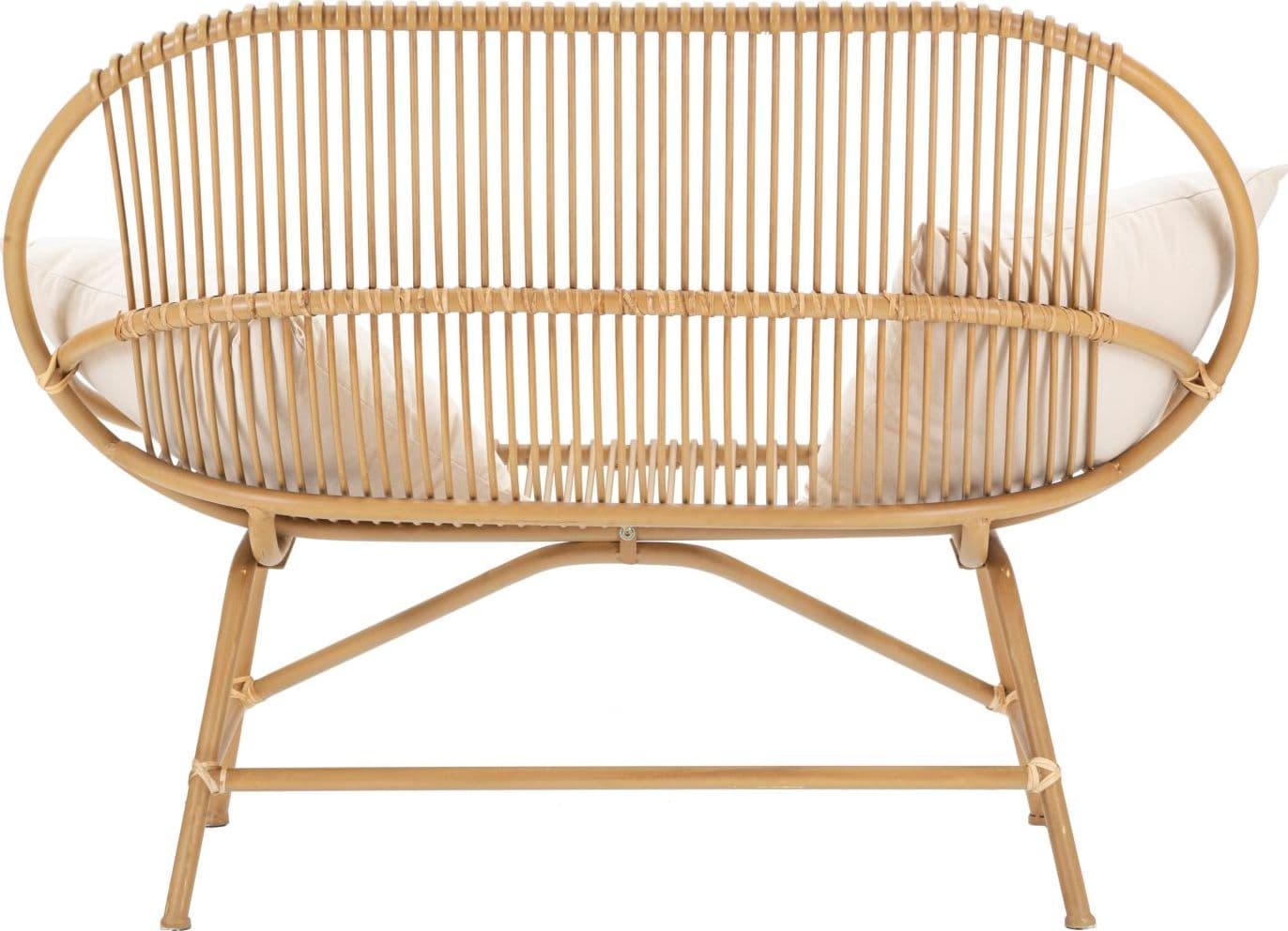 Divanetto "Panama" 2 posti in metallo e rattan con 2 cuscini per interni in Divani Decor Space - Altamura, commercioVirtuoso.it
