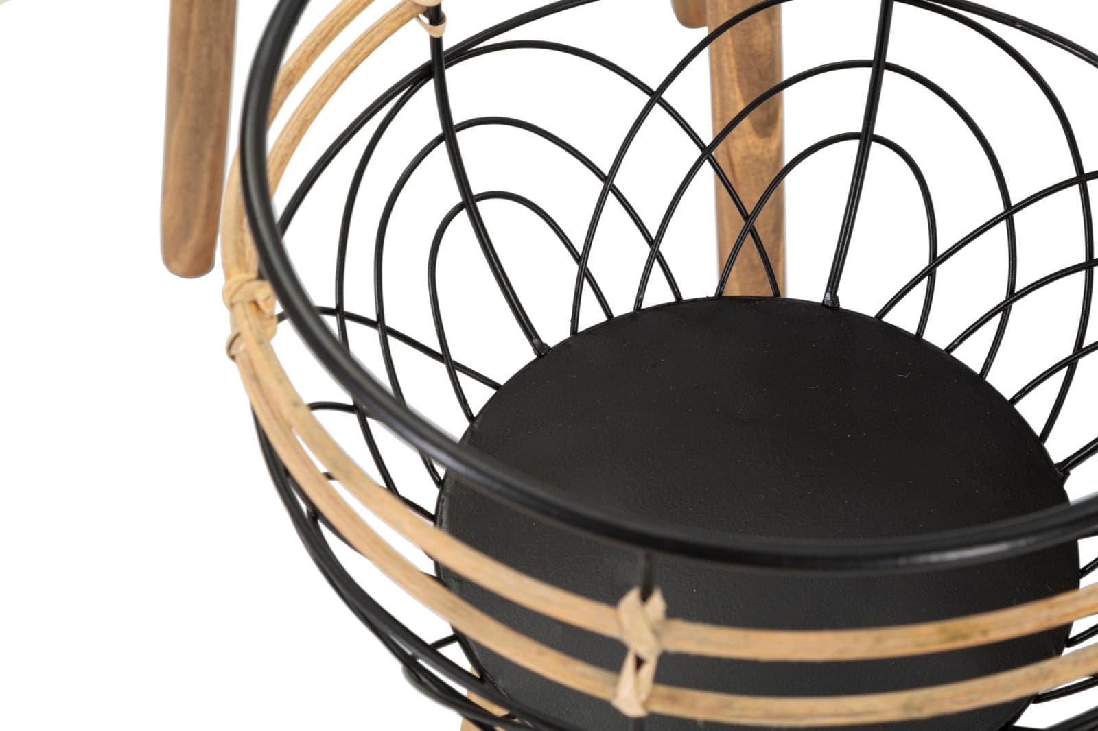 Porta vasi "Oporto" struttura in metallo e rattan per interni set da 3 in Soprammobili Decor Space - Altamura, commercioVirtuoso.it