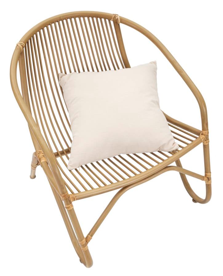 Poltrona "Panama" in metallo e rattan con cuscino per interni in Poltrone Decor Space - Altamura, commercioVirtuoso.it