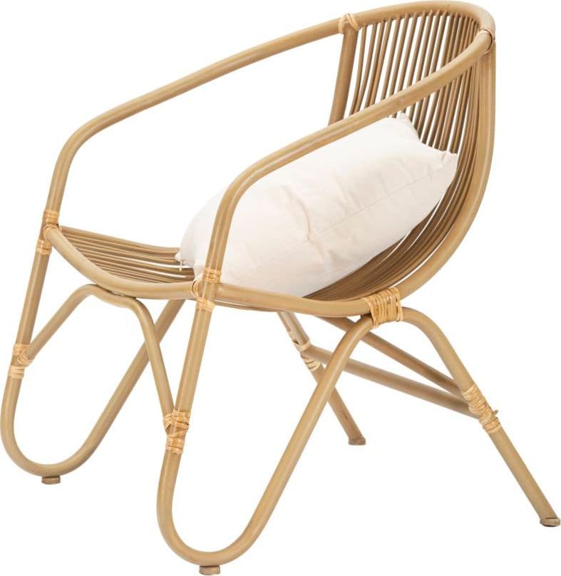 Poltrona "Panama" in metallo e rattan con cuscino per interni in Poltrone Decor Space - Altamura, commercioVirtuoso.it