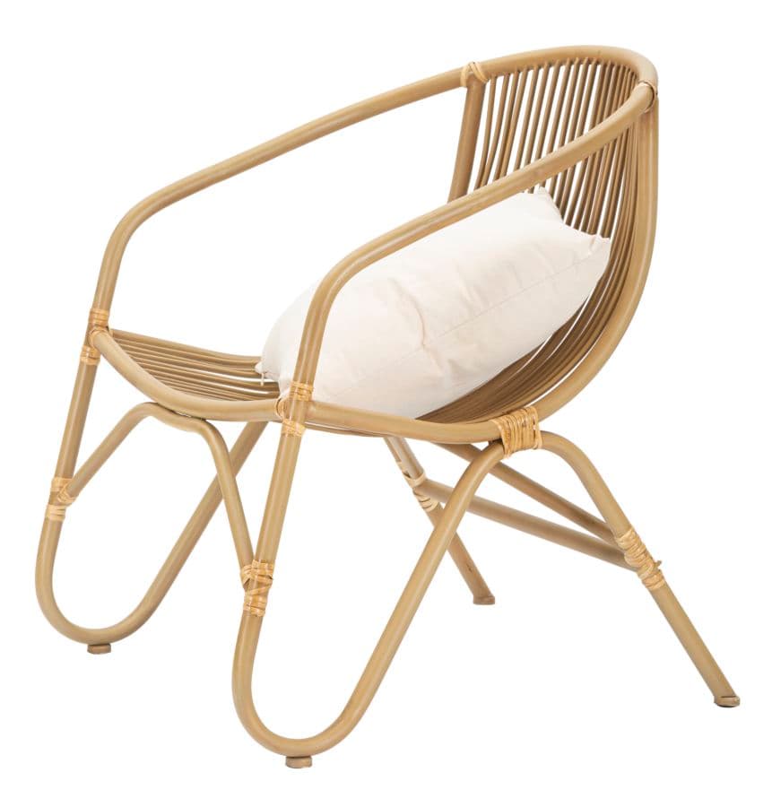 Poltrona "Panama" in metallo e rattan con cuscino per interni in Poltrone Decor Space - Altamura, commercioVirtuoso.it
