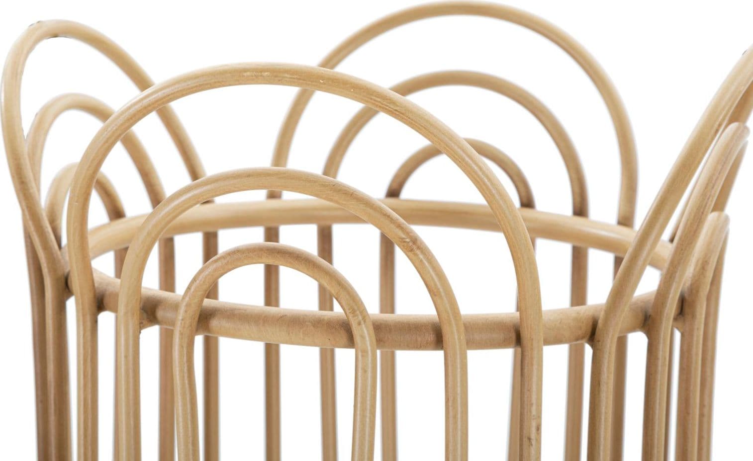 Porta vaso "Panama" in metallo con finiture in rattan per interni in Soprammobili Decor Space - Altamura, commercioVirtuoso.it