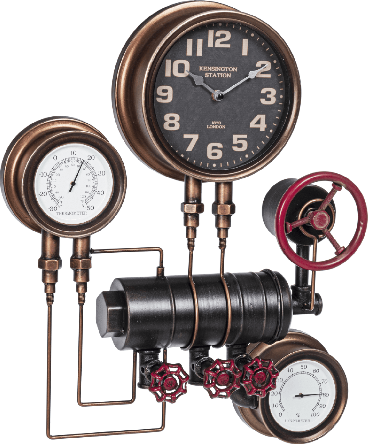 Orologio da parete "Charles" in acciaio a batteria h 46x13x58 cm in Orologi da parete Decor Space - Altamura, commercioVirtuoso.it
