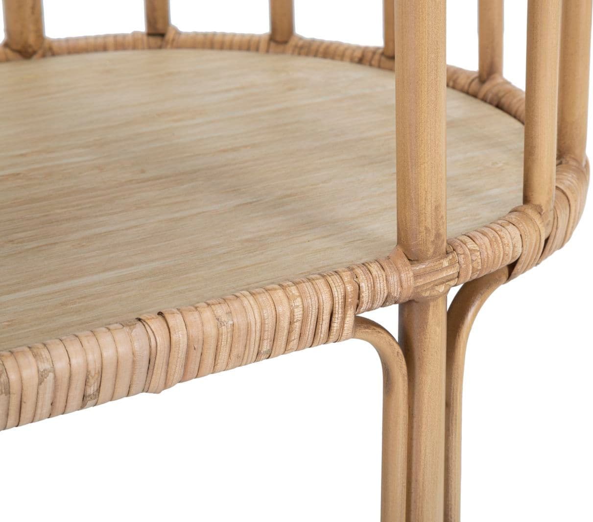 Console "Panama" struttura in metallo e rattan con ripiani per interni in Credenze Decor Space - Altamura, commercioVirtuoso.it
