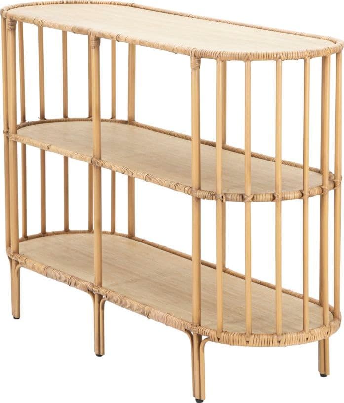 Console "Panama" struttura in metallo e rattan con ripiani per interni in Credenze Decor Space - Altamura, commercioVirtuoso.it