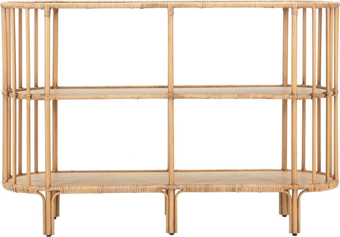 Console "Panama" struttura in metallo e rattan con ripiani per interni in Credenze Decor Space - Altamura, commercioVirtuoso.it
