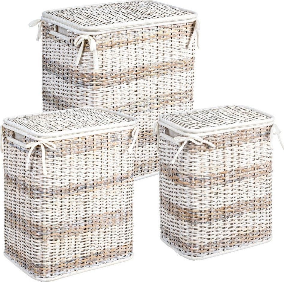 Set 3 porta biancheria "Stacy" in rattane bambù in Organizer per cassetti Decor Space - Altamura, commercioVirtuoso.it