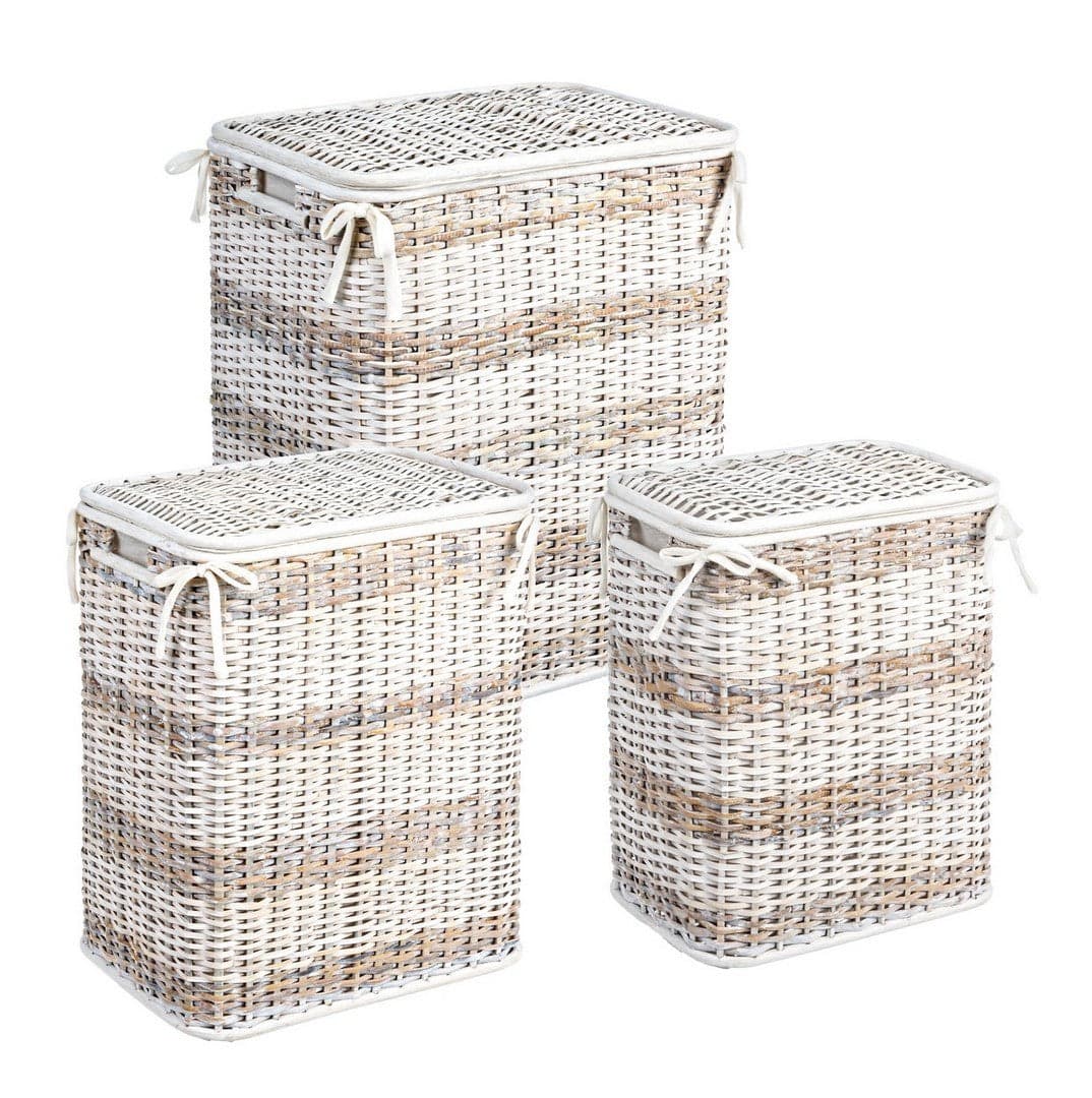 Set 3 porta biancheria "Stacy" in rattane bambù in Organizer per cassetti Decor Space - Altamura, commercioVirtuoso.it