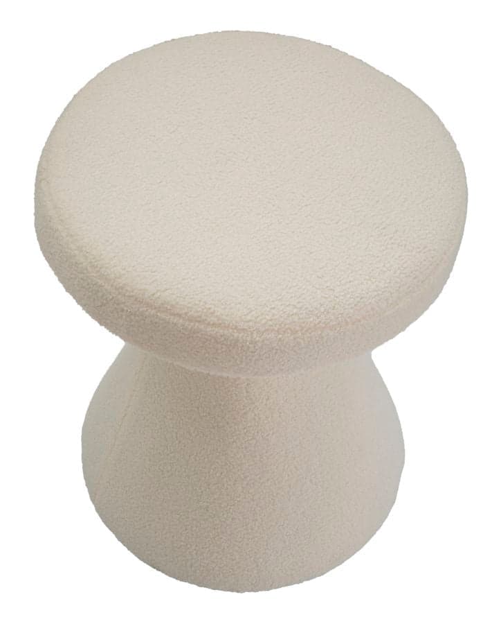 Tavolinetto "Iceland" tondo in tessuto colore crema per interni in Console e tavoli da divano Decor Space - Altamura, commercioVirtuoso.it