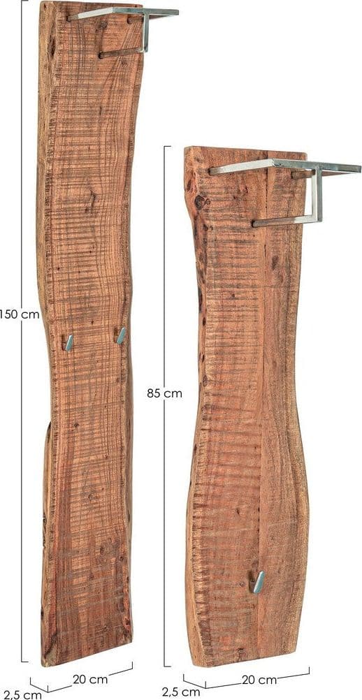 Set 2 appendiabiti "Elmer" in legno d'acacia in Appendiabiti Decor Space - Altamura, commercioVirtuoso.it