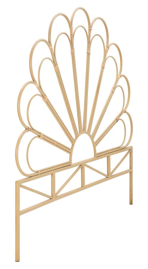 Testiera per letto "Panama" struttura in metallo e rattan da 160 x 2,5 x 145 cm in Materassi Decor Space - Altamura, commercioVirtuoso.it