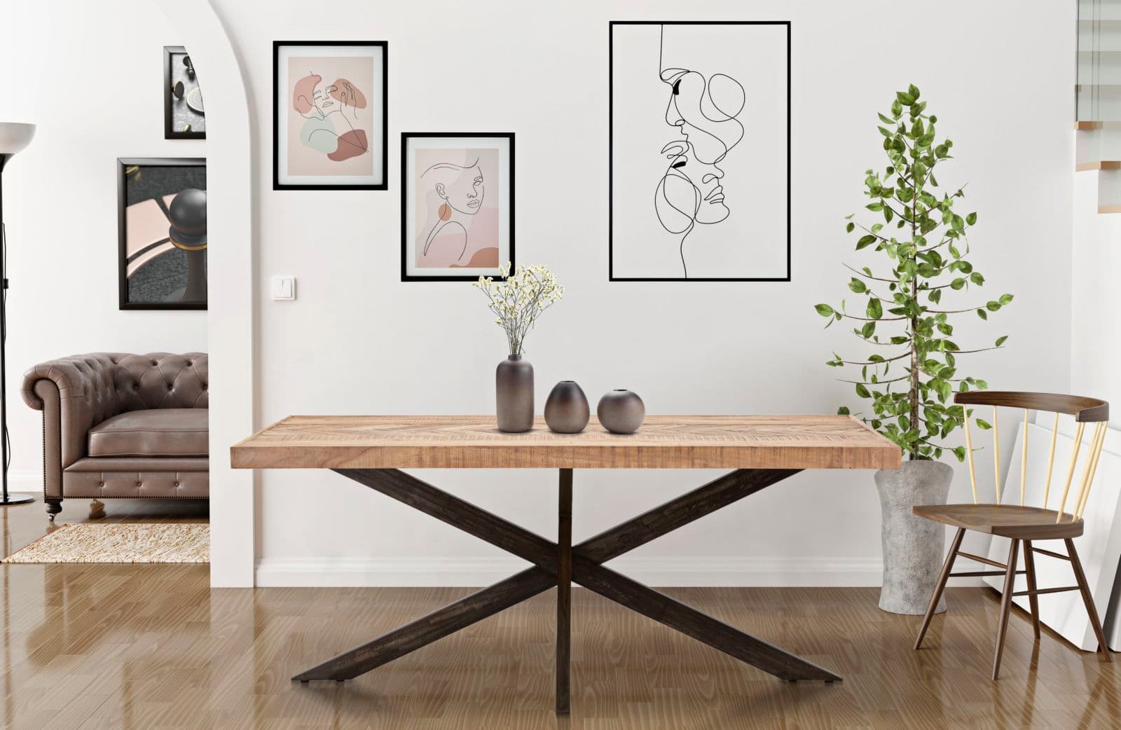 Tavolo da pranzo struttura in legno di acacia nilotica 180 x 90 x 77 cm in Tavoli da sala da pranzo Decor Space - Altamura, commercioVirtuoso.it