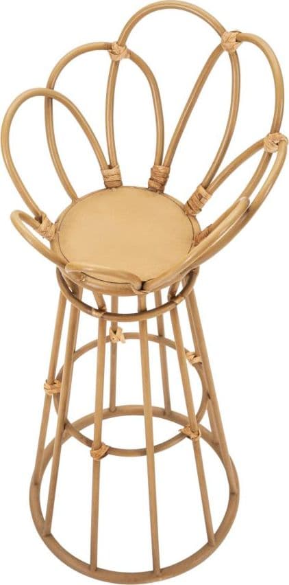 Porta vaso "Panama" rotondo in metallo con finiture in rattan per interni in Soprammobili Decor Space - Altamura, commercioVirtuoso.it
