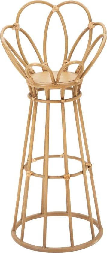 Porta vaso "Panama" rotondo in metallo con finiture in rattan per interni in Soprammobili Decor Space - Altamura, commercioVirtuoso.it