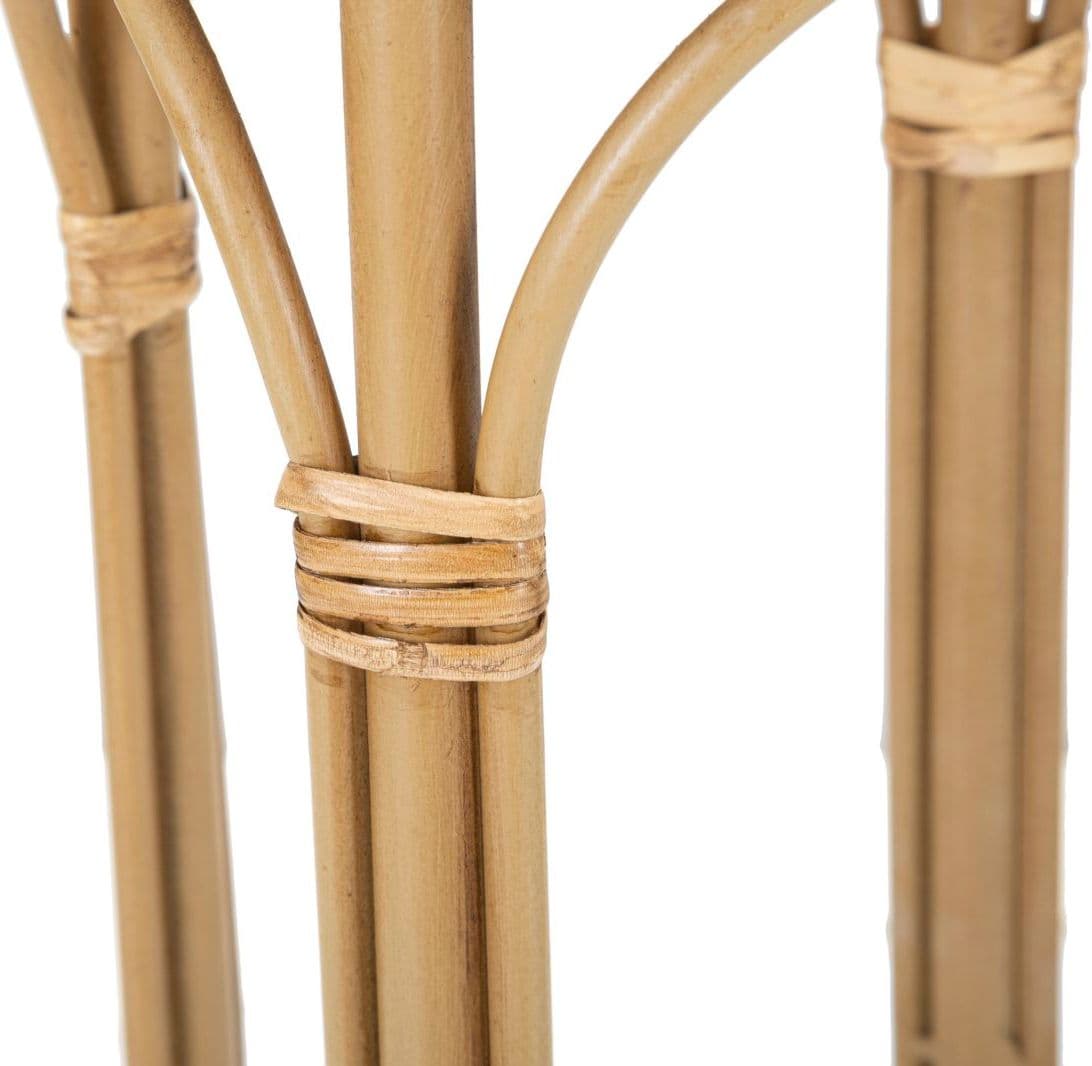 Porta vaso "Panama" con piedistallo in metallo con finiture in rattan per interni in Soprammobili Decor Space - Altamura, commercioVirtuoso.it