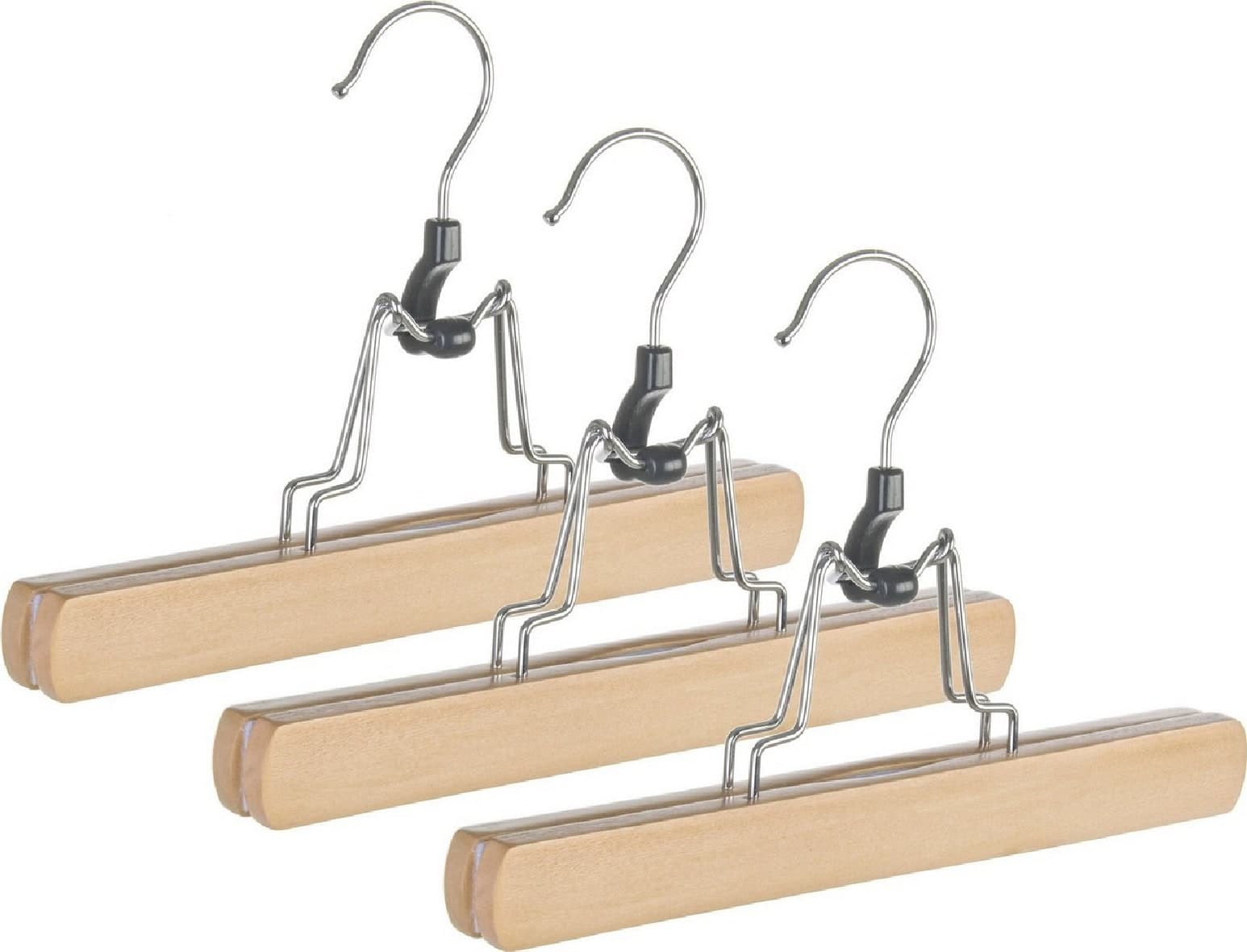 Set 3 Gruccia pantaloni "Clack" in legno di loto ed acciaio cromato in Organizer per cassetti Decor Space - Altamura, commercioVirtuoso.it