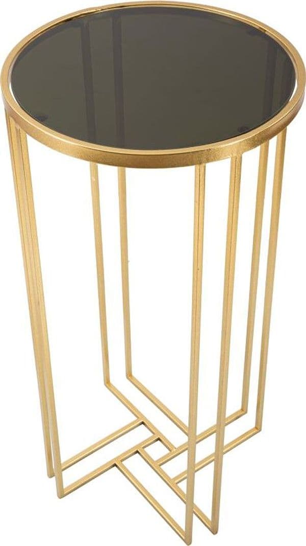 Porta telefono "Ligles" struttura in metallo e ripiano in vetro per interni in Console e tavoli da divano Decor Space - Altamura, commercioVirtuoso.it