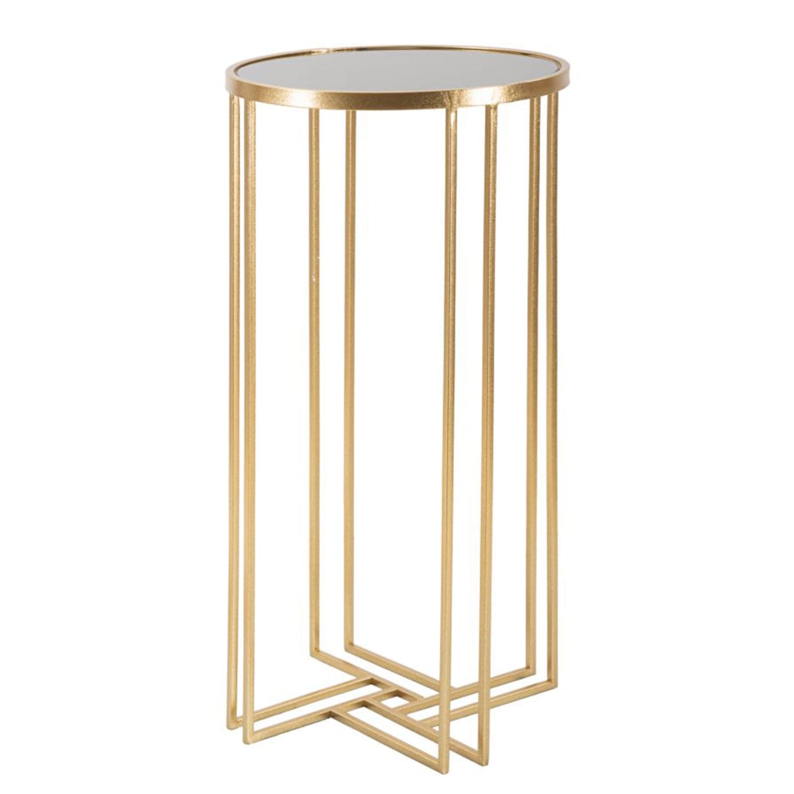 Porta telefono "Ligles" struttura in metallo e ripiano in vetro per interni in Console e tavoli da divano Decor Space - Altamura, commercioVirtuoso.it