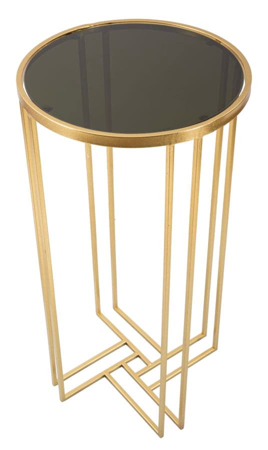 Porta telefono "Ligles" struttura in metallo e ripiano in vetro per interni in Console e tavoli da divano Decor Space - Altamura, commercioVirtuoso.it