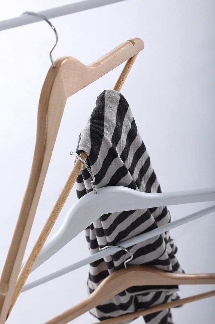Set 4 gruccia "Cloth" in legno cinese e acciaio cromato con barra in Organizer per cassetti Decor Space - Altamura, commercioVirtuoso.it