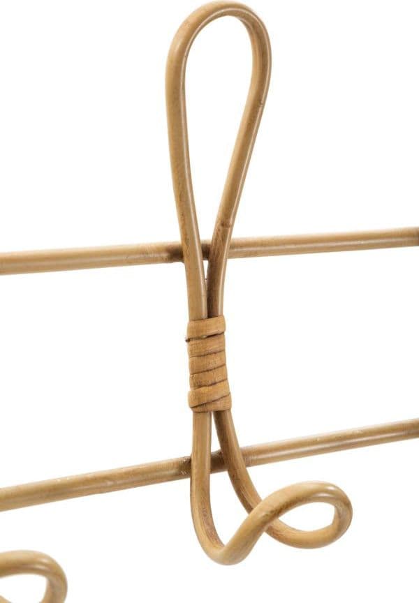 Appendiabiti da parete "Panama" in metallo e rattan con 5 ganci per interni in Appendiabiti Decor Space - Altamura, commercioVirtuoso.it
