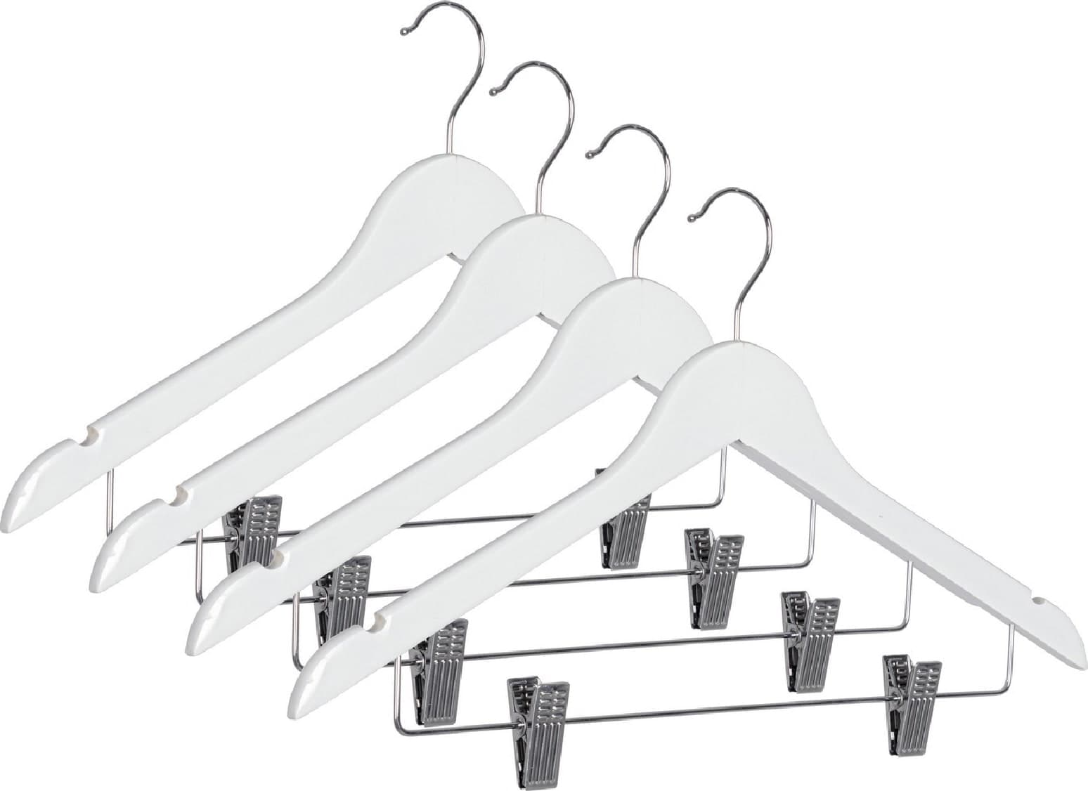 Set 4 gruccia "Dress" con clip in legno e acciaio in Organizer per cassetti Decor Space - Altamura, commercioVirtuoso.it