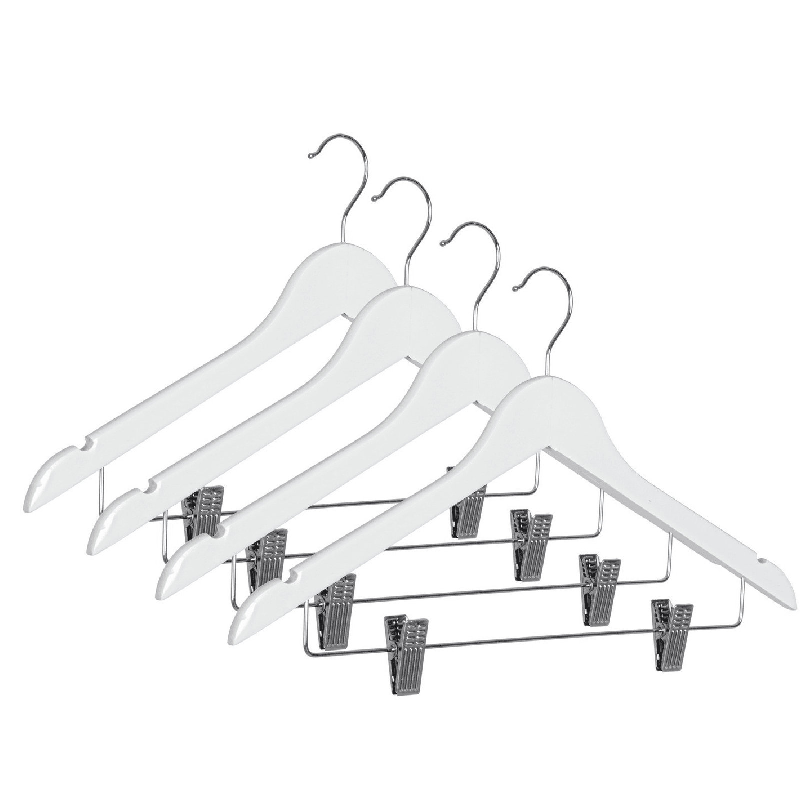 Set 4 gruccia "Dress" con clip in legno e acciaio in Organizer per cassetti Decor Space - Altamura, commercioVirtuoso.it