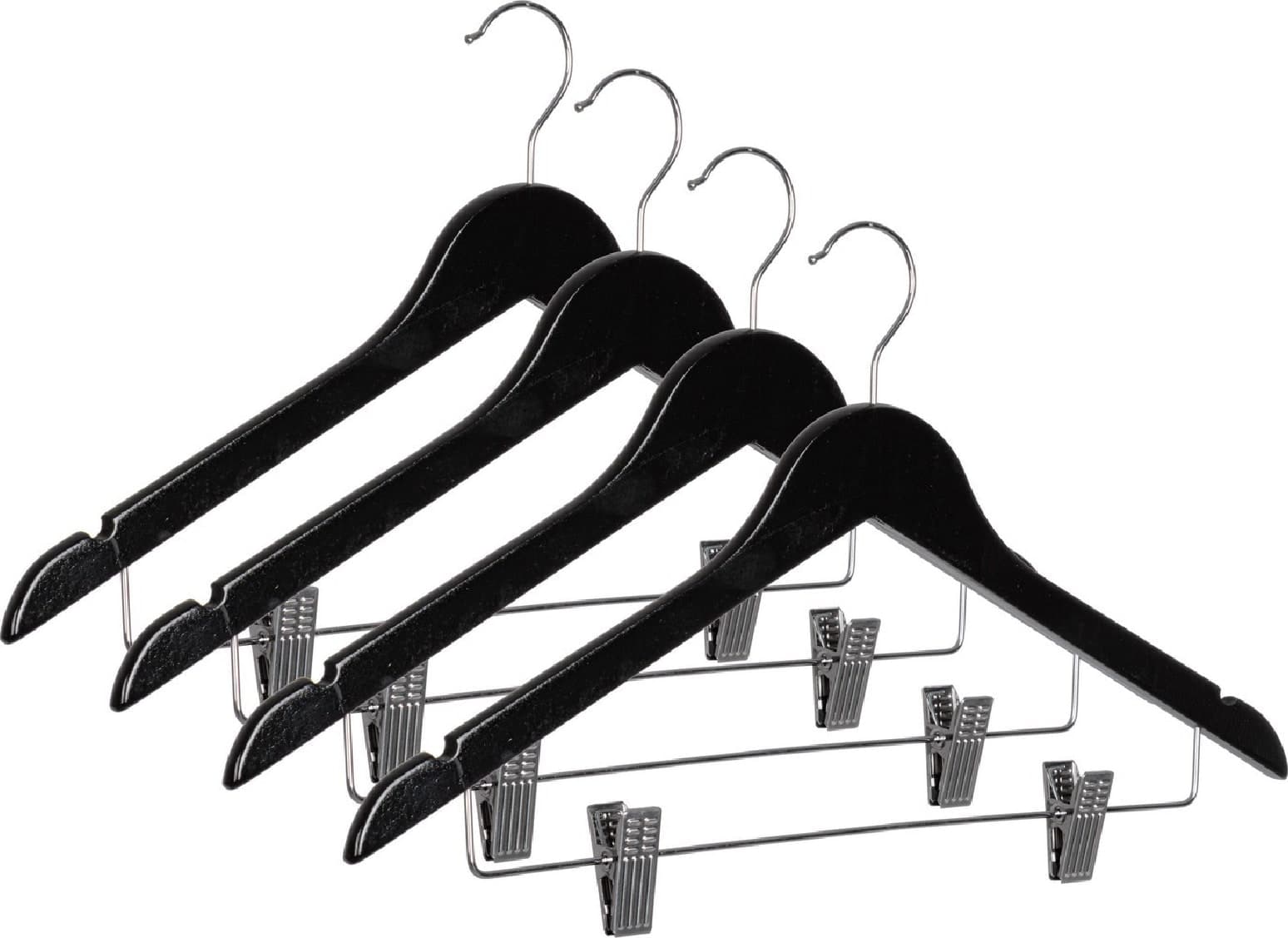 Set 4 gruccia "Dress" con clip in legno e acciaio in Organizer per cassetti Decor Space - Altamura, commercioVirtuoso.it