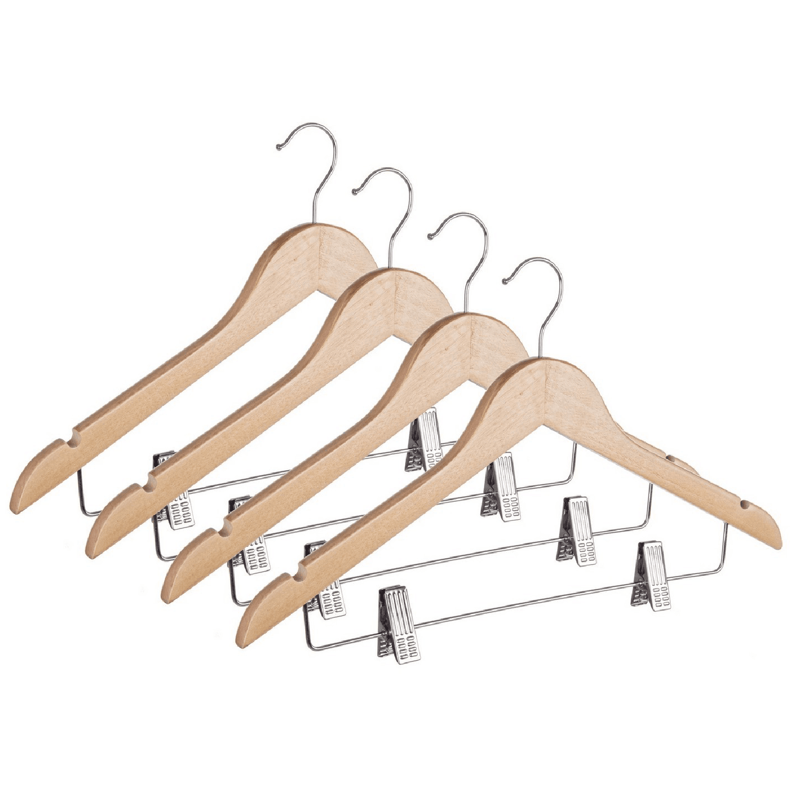 Set 4 gruccia "Dress" con clip in legno e acciaio in Organizer per cassetti Decor Space - Altamura, commercioVirtuoso.it