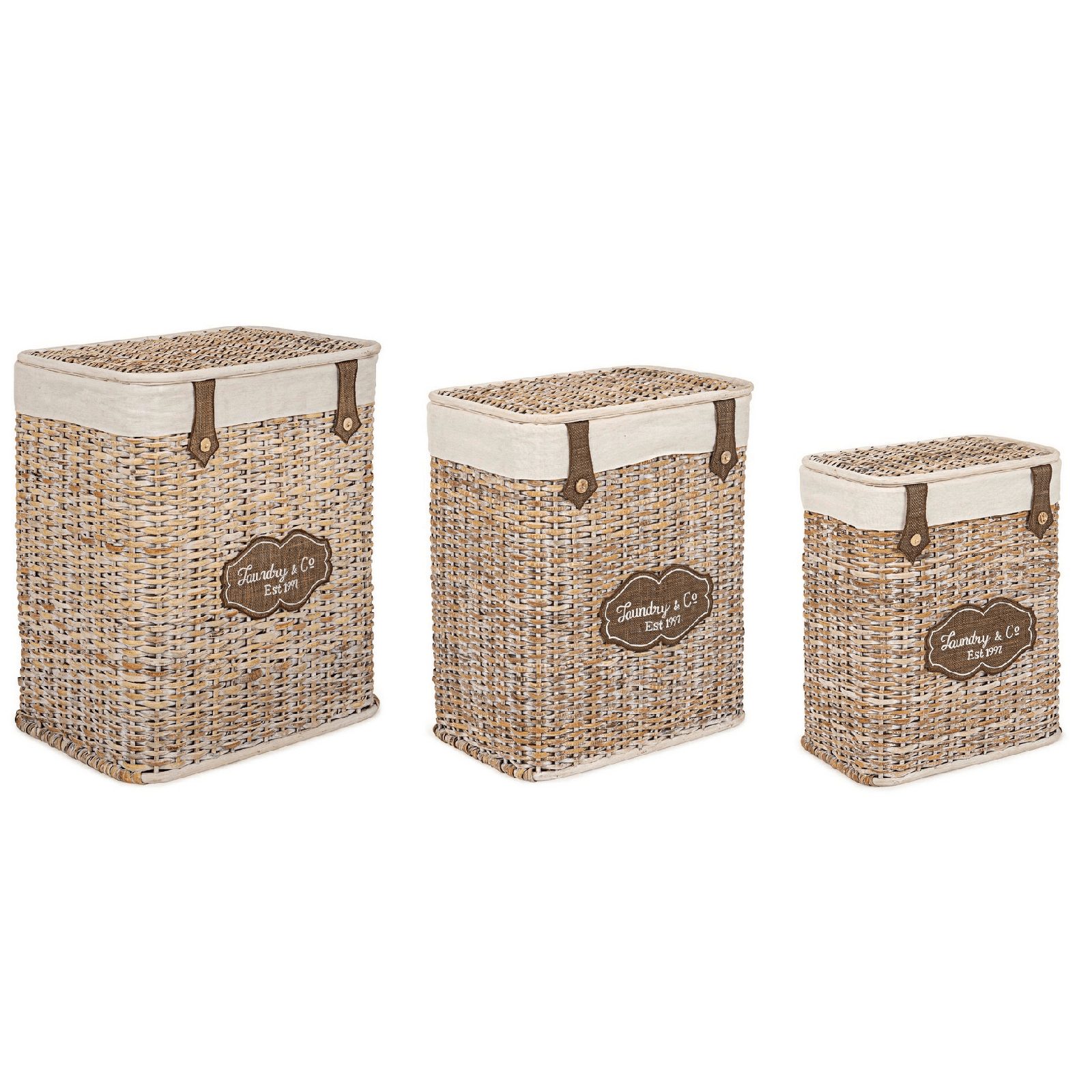 Set 3 porta biancheria "Provenzale naturale" in Organizer per cassetti Decor Space - Altamura, commercioVirtuoso.it