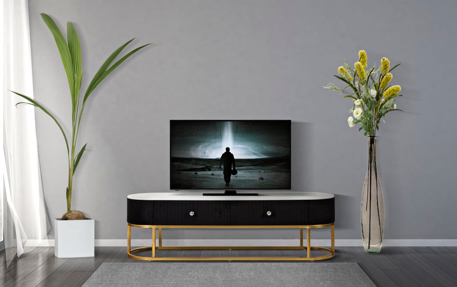 Mobile porta TV "Montpellier" per interno 150 x 42 x 45h cm - 7