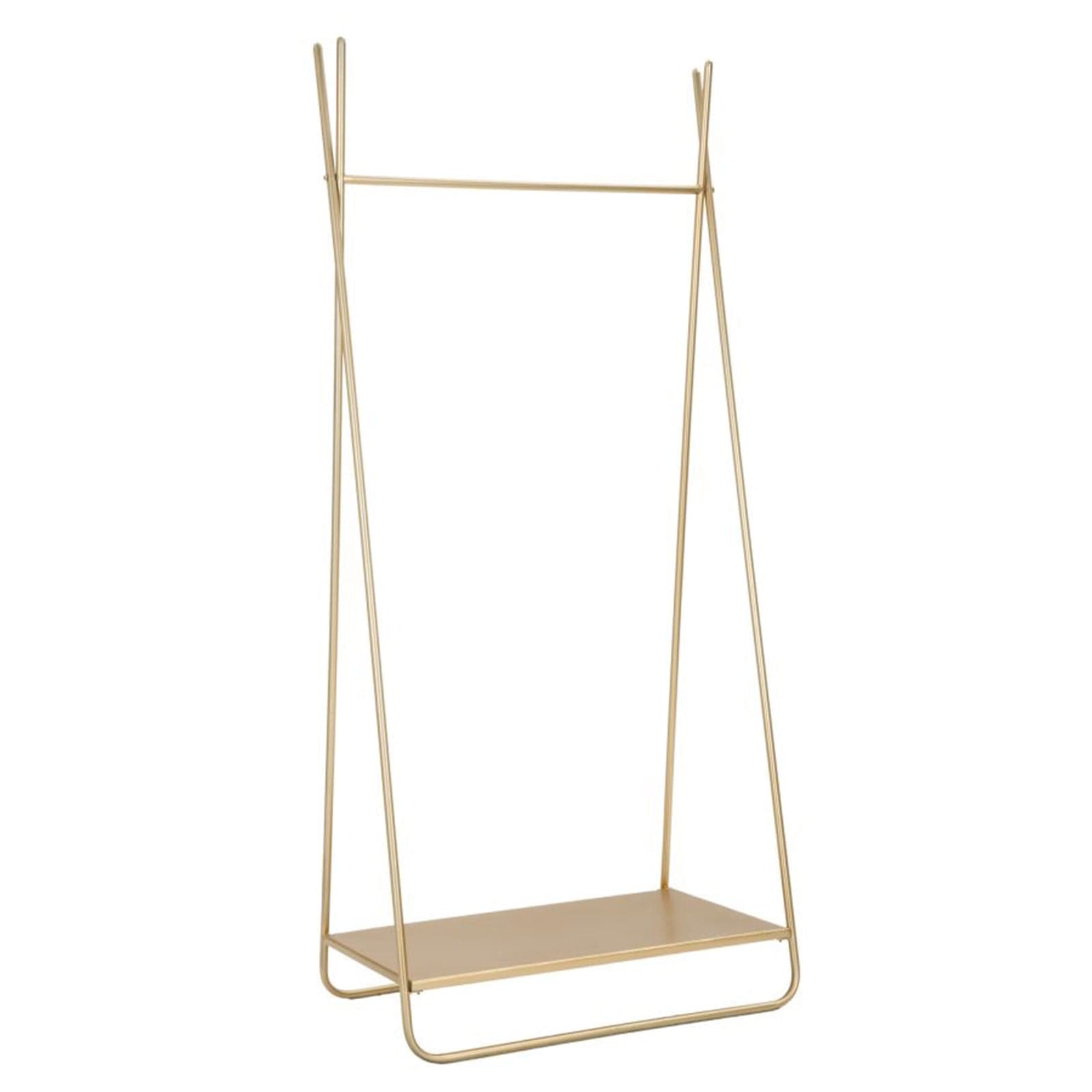 Appendiabiti struttura in metallo color oro con ripiano per interni in Appendiabiti Decor Space - Altamura, commercioVirtuoso.it