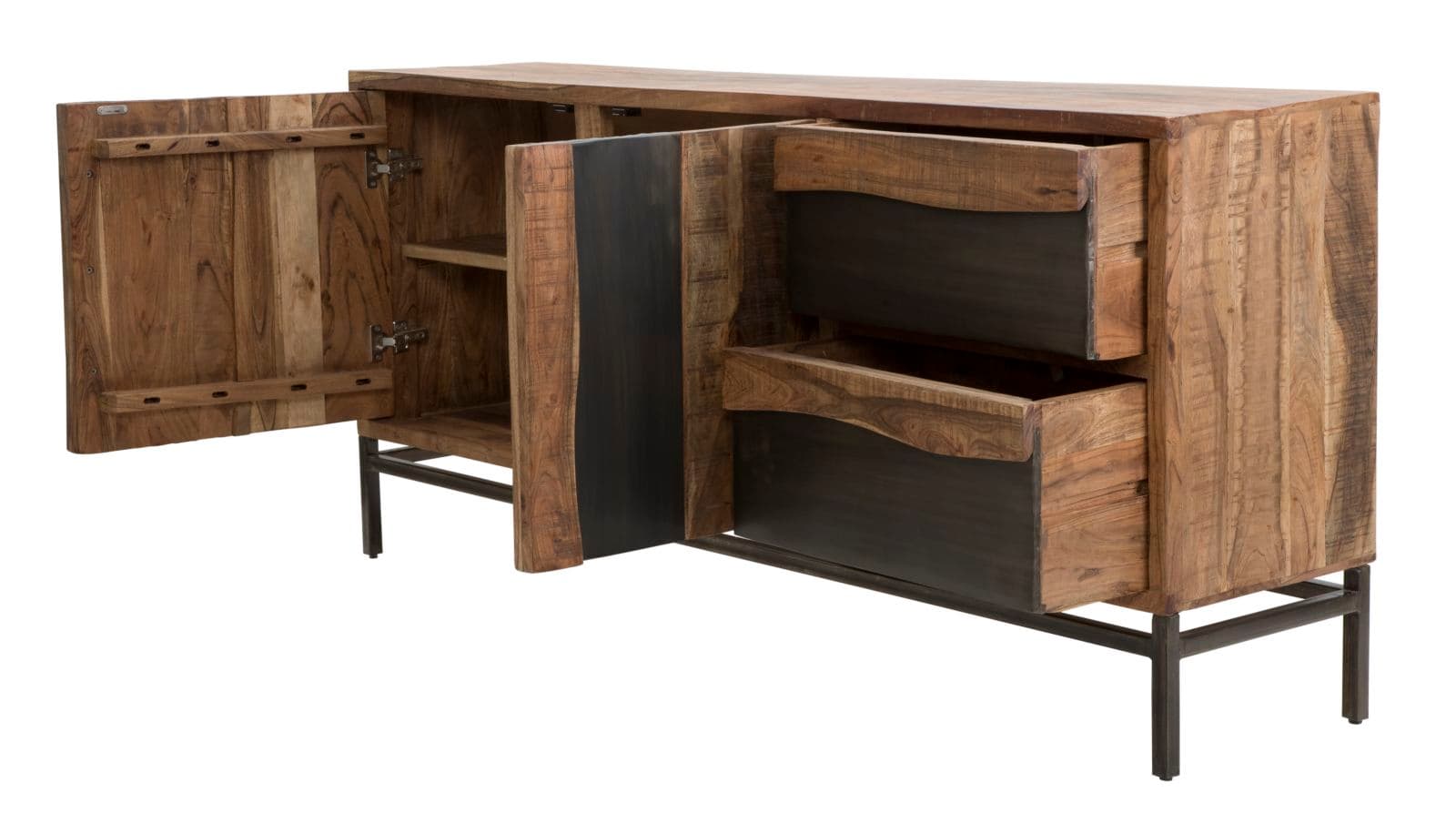 Mobile "Yellowstone" in legno di acacia per interno 175 x 40 x 80h cm in Pareti attrezzate Decor Space - Altamura, commercioVirtuoso.it