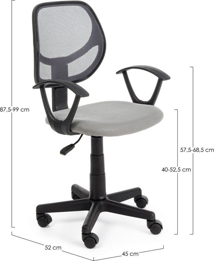 Poltrona "Ella" da ufficio ergonomica con braccioli, altezza regolabile in Poltrone Decor Space - Altamura, commercioVirtuoso.it