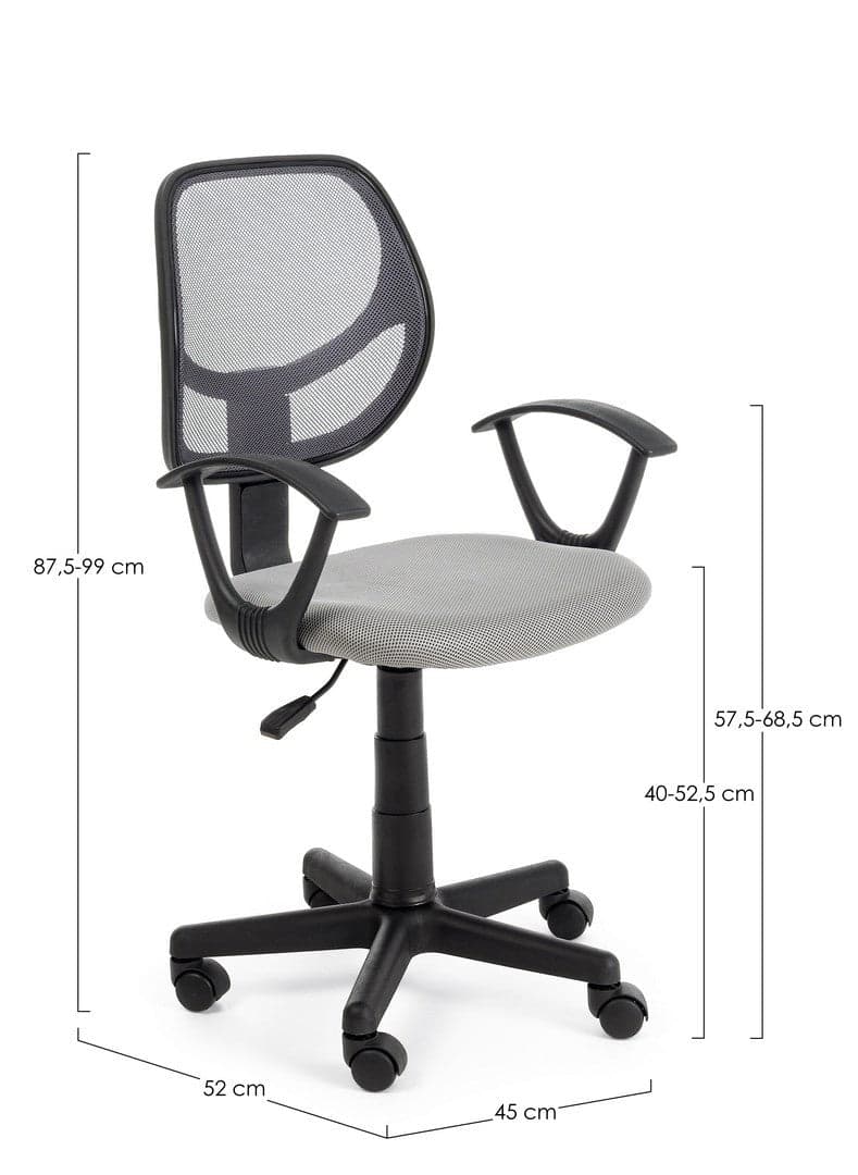 Poltrona "Ella" da ufficio ergonomica con braccioli, altezza regolabile in Poltrone Decor Space - Altamura, commercioVirtuoso.it