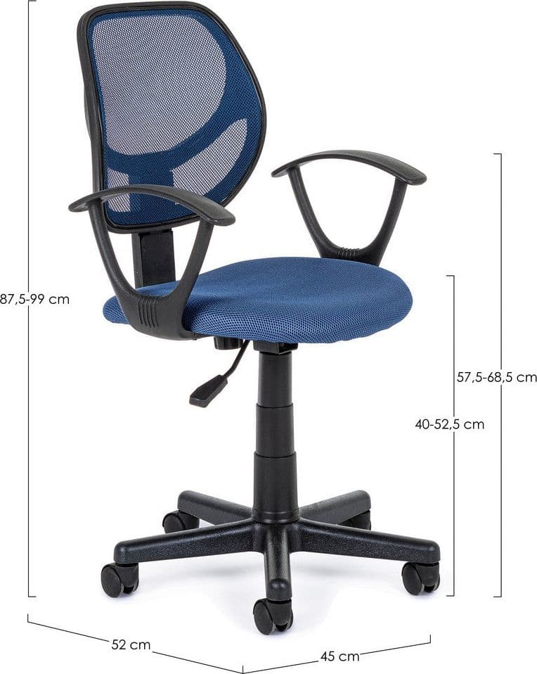 Poltrona "Ella" da ufficio ergonomica con braccioli, altezza regolabile in Poltrone Decor Space - Altamura, commercioVirtuoso.it