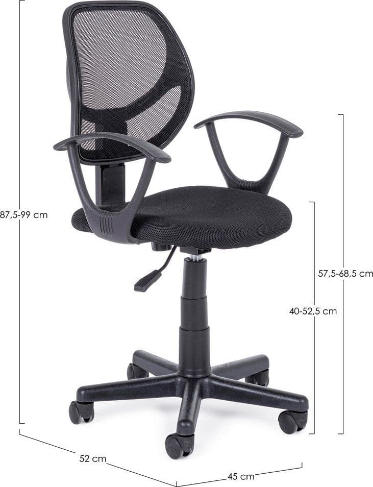 Poltrona "Ella" da ufficio ergonomica con braccioli, altezza regolabile in Poltrone Decor Space - Altamura, commercioVirtuoso.it