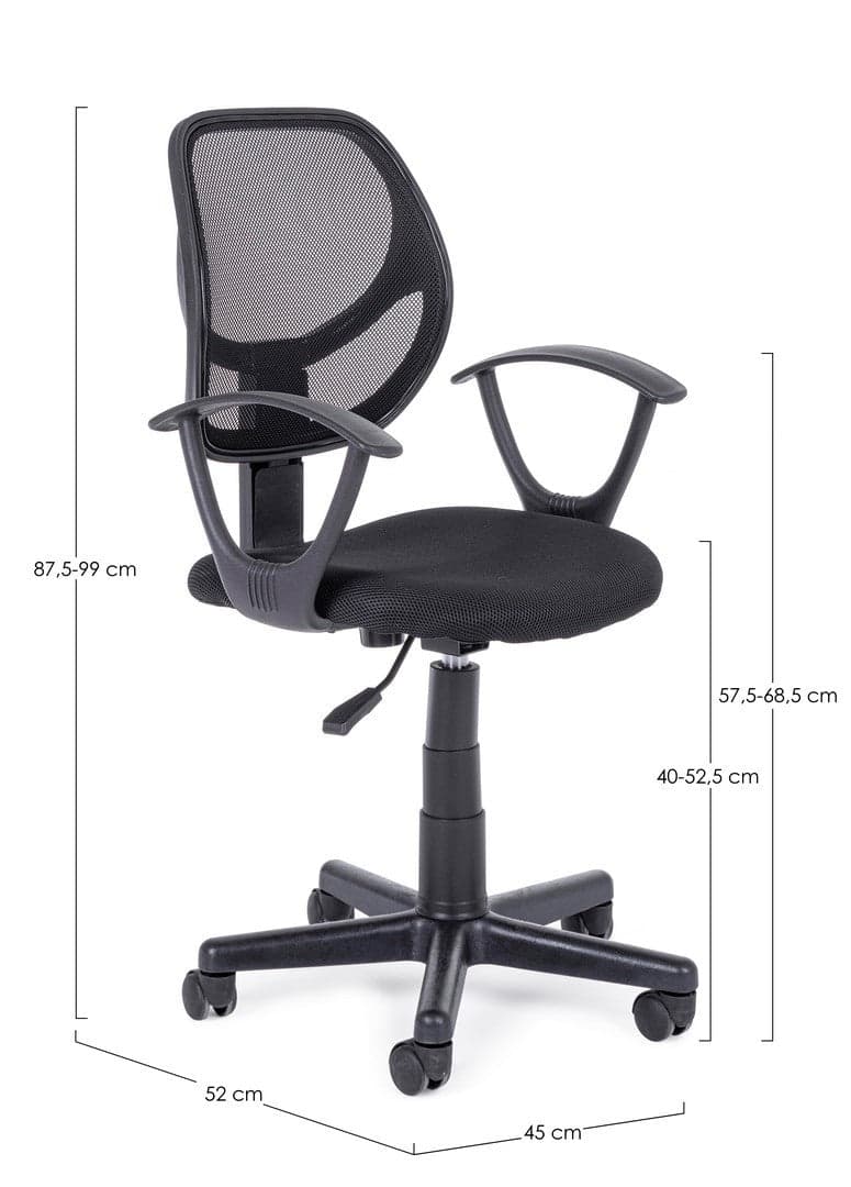 Poltrona "Ella" da ufficio ergonomica con braccioli, altezza regolabile in Poltrone Decor Space - Altamura, commercioVirtuoso.it