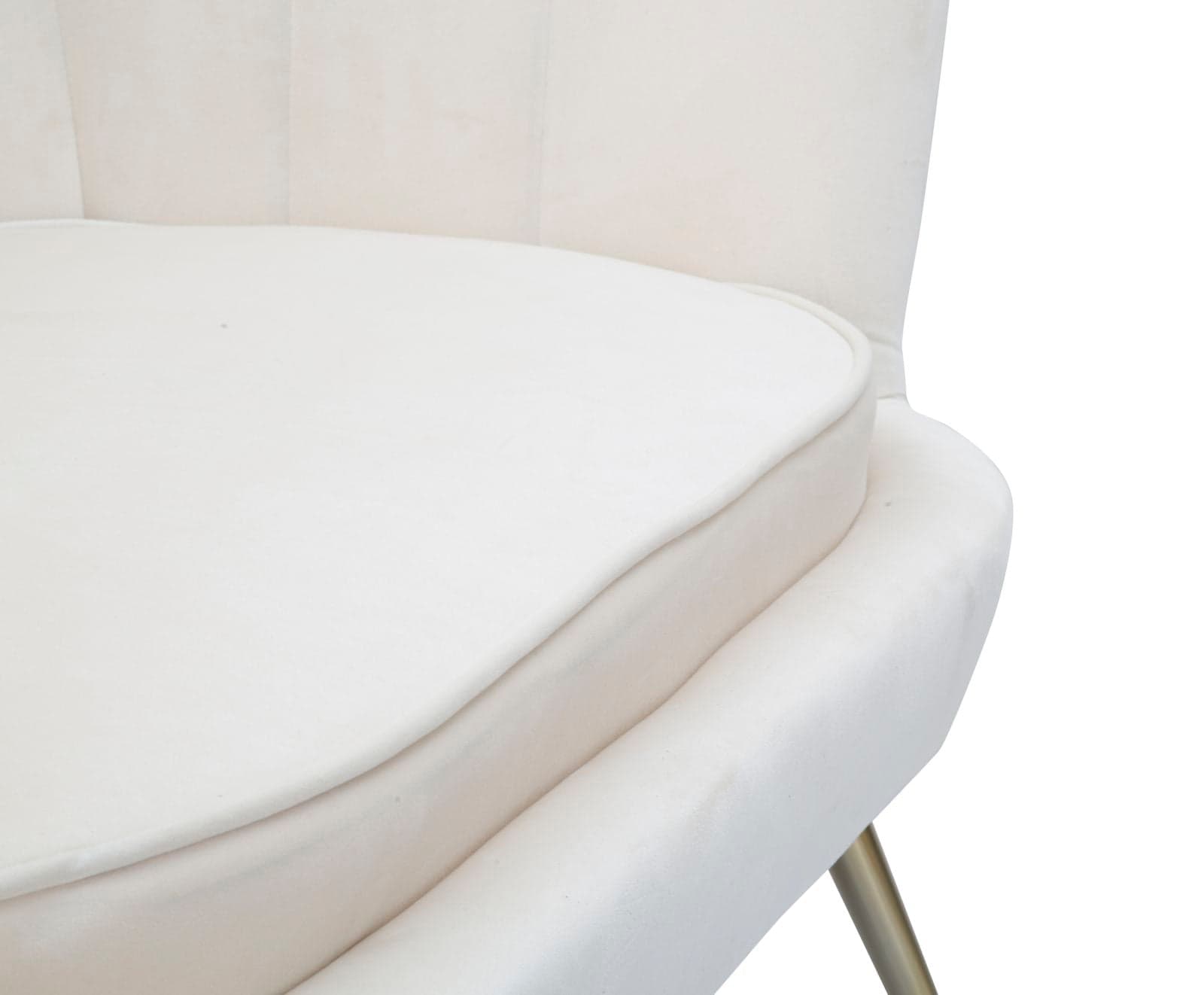 Divanetto "Vienna" 2 posti in velluto color bianco gambe color oro per interni in Divani Decor Space - Altamura, commercioVirtuoso.it
