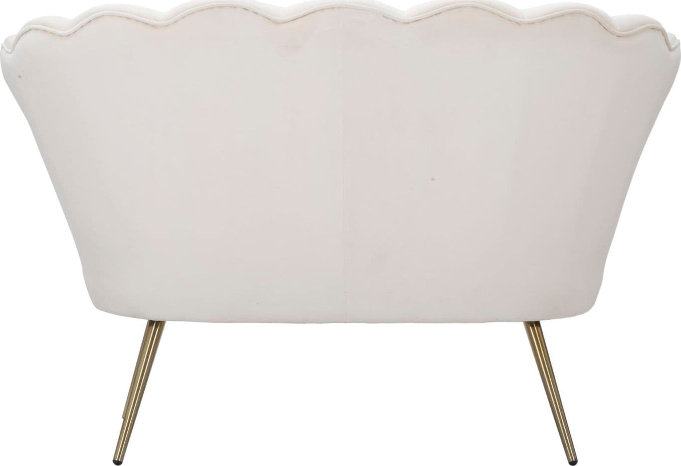 Divanetto "Vienna" 2 posti in velluto color bianco gambe color oro per interni in Divani Decor Space - Altamura, commercioVirtuoso.it