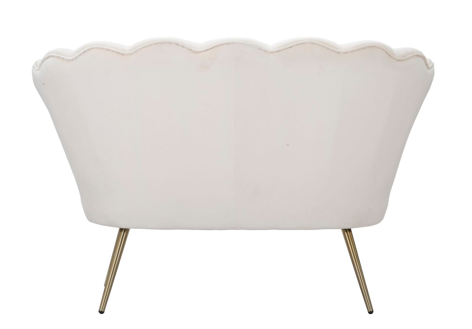 Divanetto "Vienna" 2 posti in velluto color bianco gambe color oro per interni in Divani Decor Space - Altamura, commercioVirtuoso.it