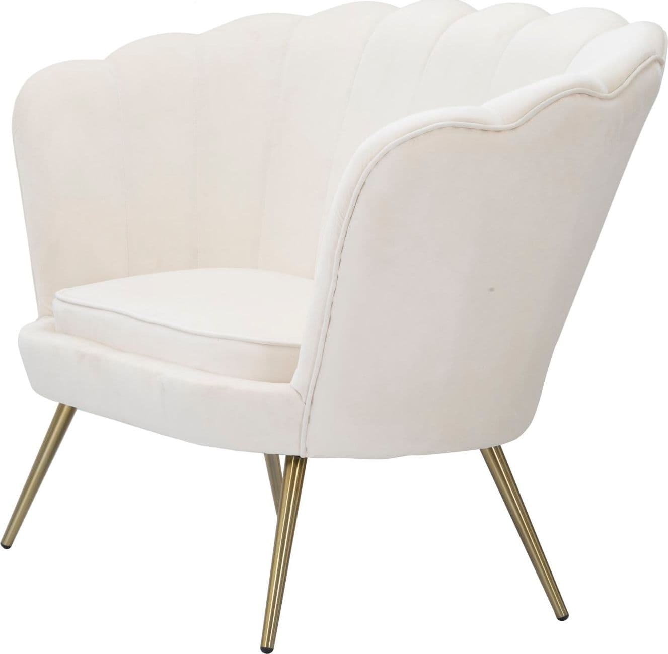 Divanetto "Vienna" 2 posti in velluto color bianco gambe color oro per interni in Divani Decor Space - Altamura, commercioVirtuoso.it