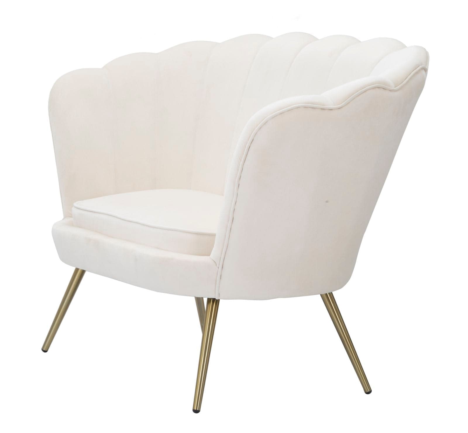 Divanetto "Vienna" 2 posti in velluto color bianco gambe color oro per interni in Divani Decor Space - Altamura, commercioVirtuoso.it