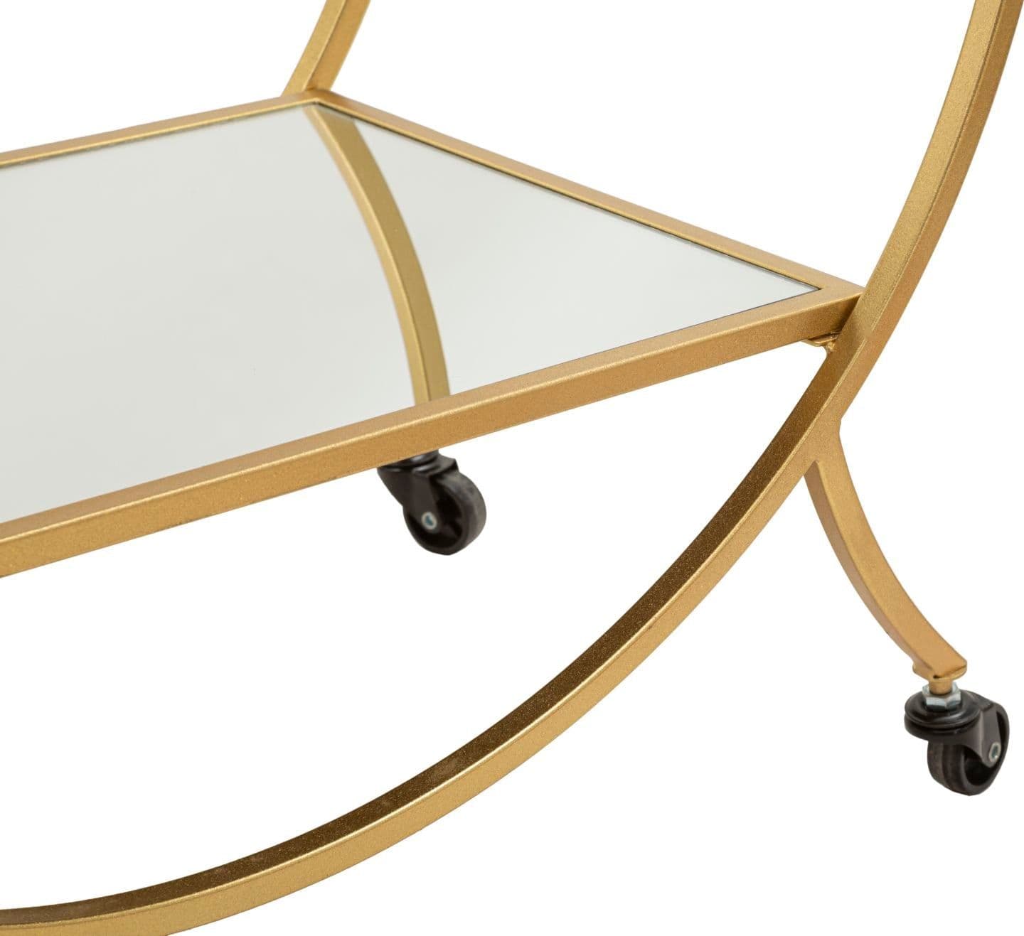 Carrello round struttura in ferro color oro con ruote e 2 ripiani per interni in Panche contenitore Decor Space - Altamura, commercioVirtuoso.it