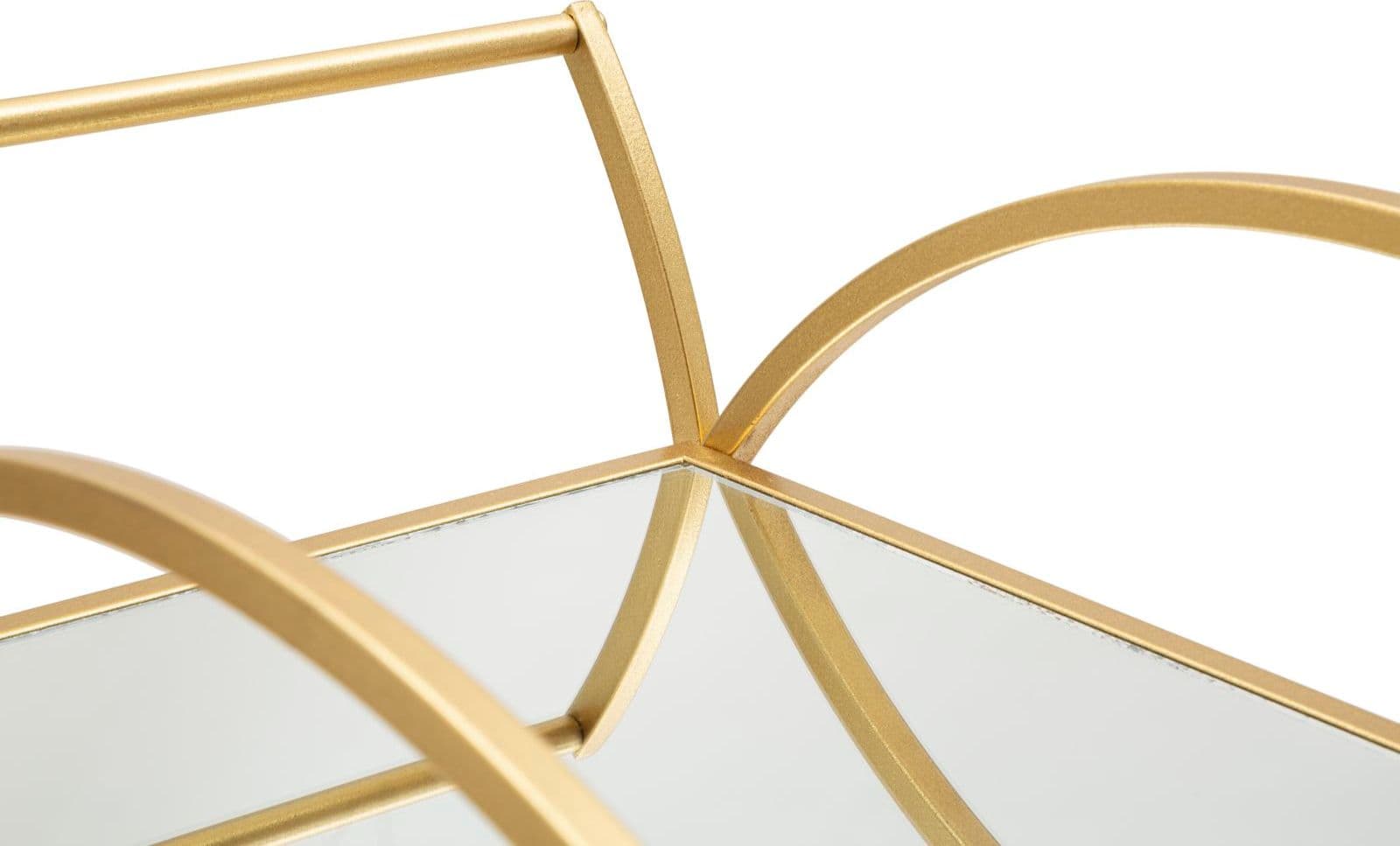 Carrello round struttura in ferro color oro con ruote e 2 ripiani per interni in Panche contenitore Decor Space - Altamura, commercioVirtuoso.it