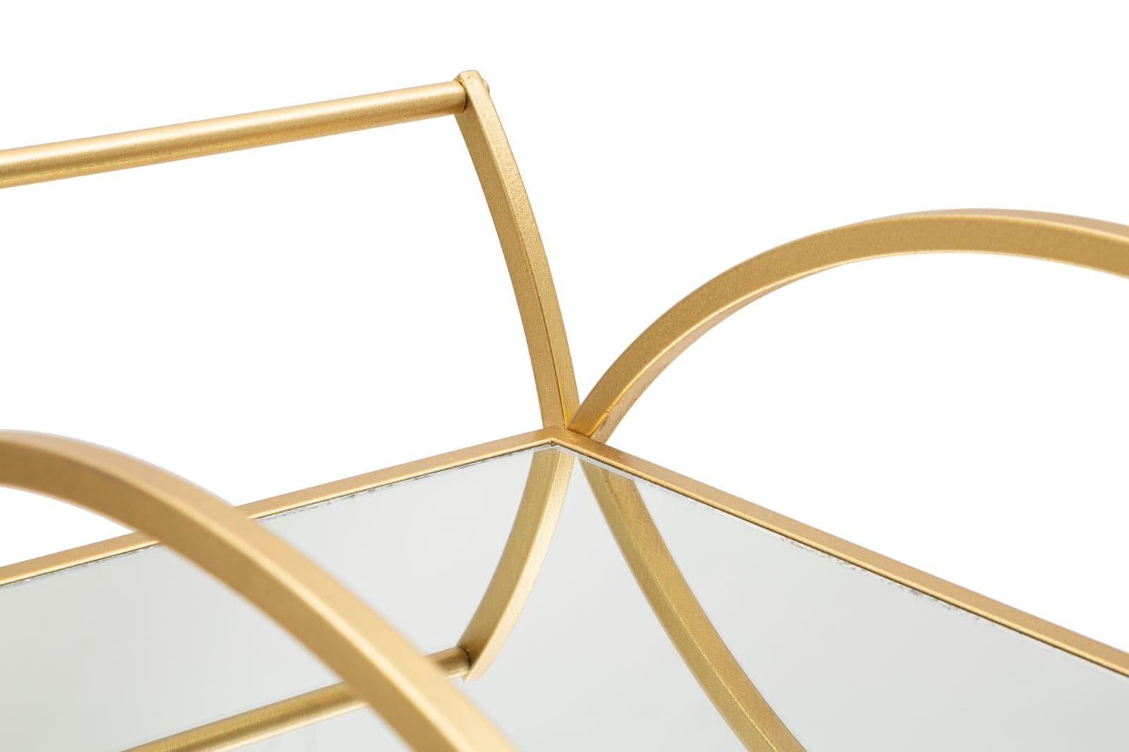 Carrello round struttura in ferro color oro con ruote e 2 ripiani per interni in Panche contenitore Decor Space - Altamura, commercioVirtuoso.it
