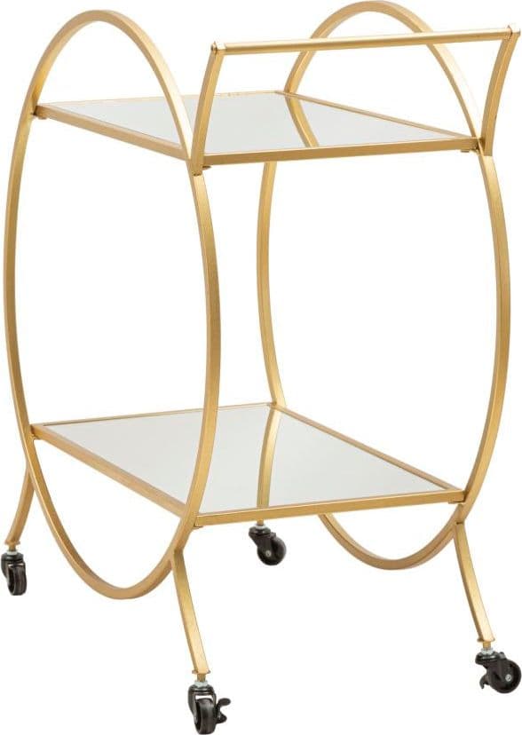 Carrello round struttura in ferro color oro con ruote e 2 ripiani per interni in Panche contenitore Decor Space - Altamura, commercioVirtuoso.it