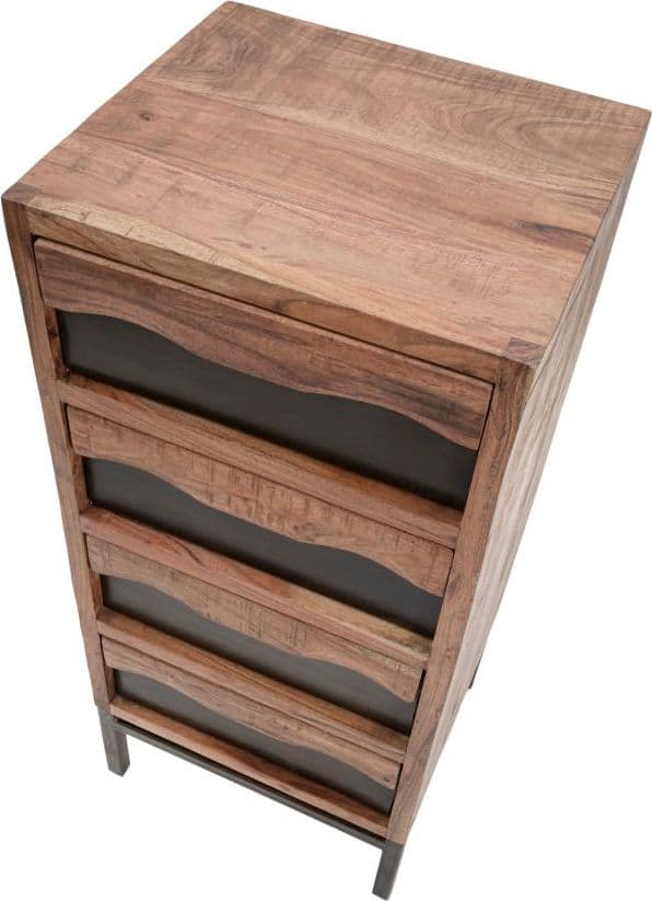 Cassettiera "Yellowstone" struttura in legno di acacia e metallo per interni in Cassettiere Decor Space - Altamura, commercioVirtuoso.it
